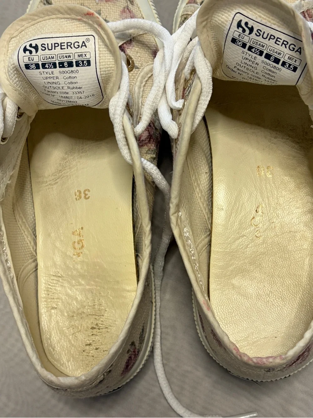 Superga x LoveShackFancy Floral Canvas Low Top Sneakers Size US 6 / EU 36